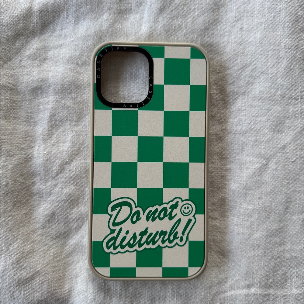 Casetify Green and White Checkered iPhone 12 Pro Max Impact Case